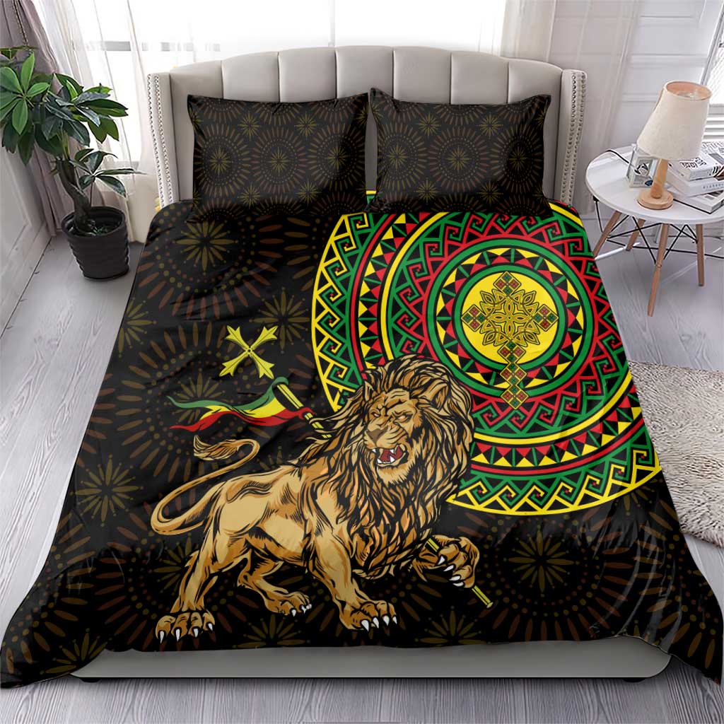Ethiopia National Day Bedding Set Lion Of Judah African Pattern LT01