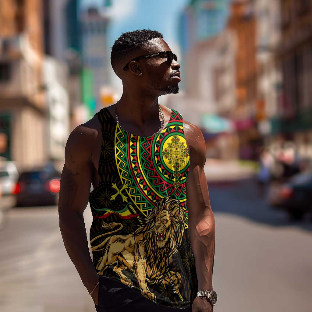 Ethiopia National Day Men Tank Top Lion Of Judah African Pattern LT01