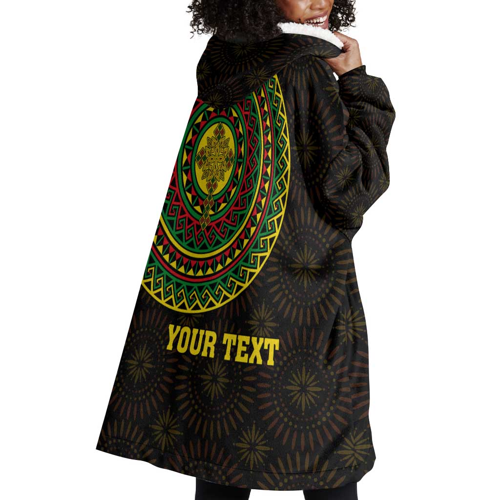 Ethiopia National Day Wearable Blanket Hoodie Lion Of Judah African Pattern LT01
