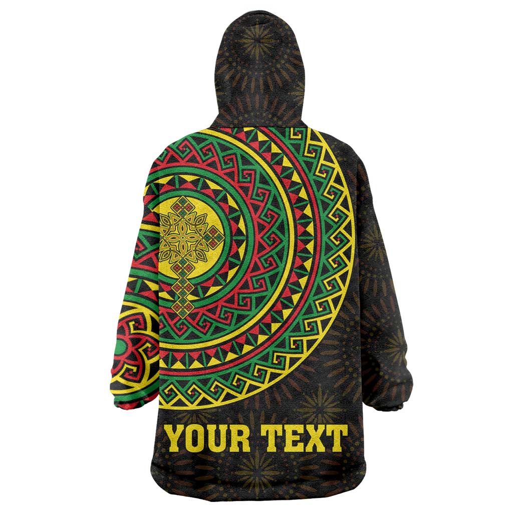 Ethiopia National Day Wearable Blanket Hoodie Lion Of Judah African Pattern LT01