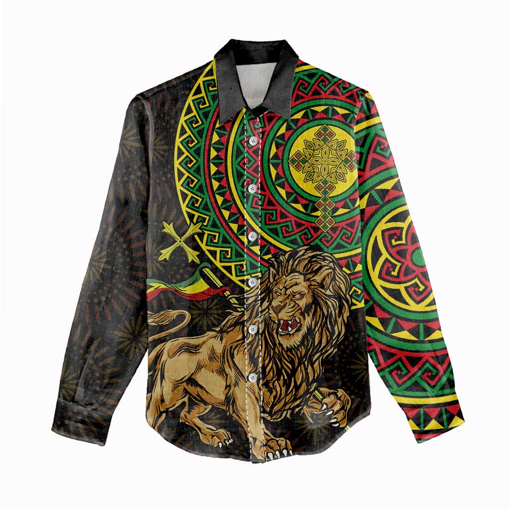Ethiopia National Day Women Casual Shirt Lion Of Judah African Pattern LT01