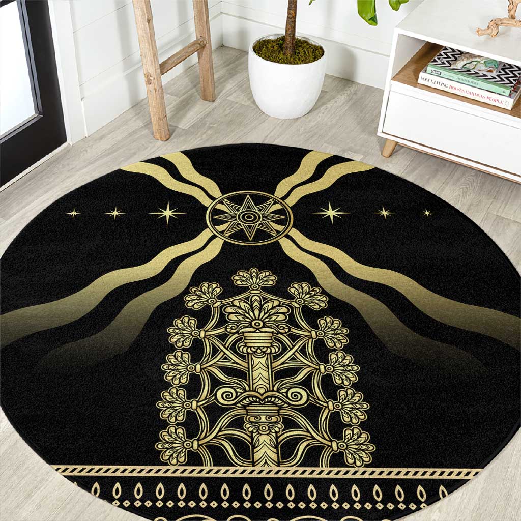 Assyria Empire Round Carpet Assyrian Mythological Spirit LT01