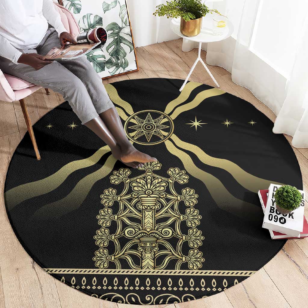 Assyria Empire Round Carpet Assyrian Mythological Spirit LT01
