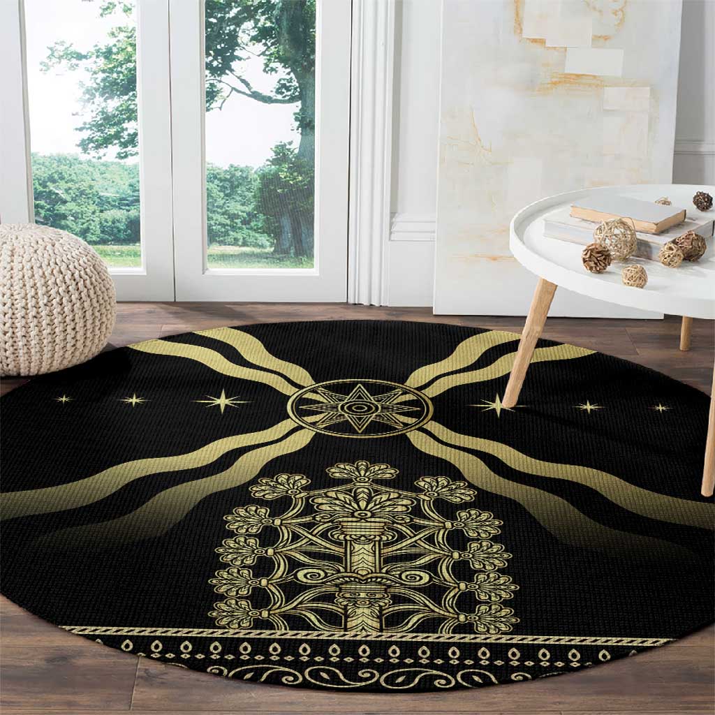 Assyria Empire Round Carpet Assyrian Mythological Spirit LT01