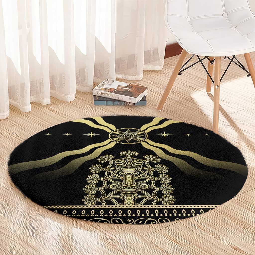 Assyria Empire Round Carpet Assyrian Mythological Spirit LT01