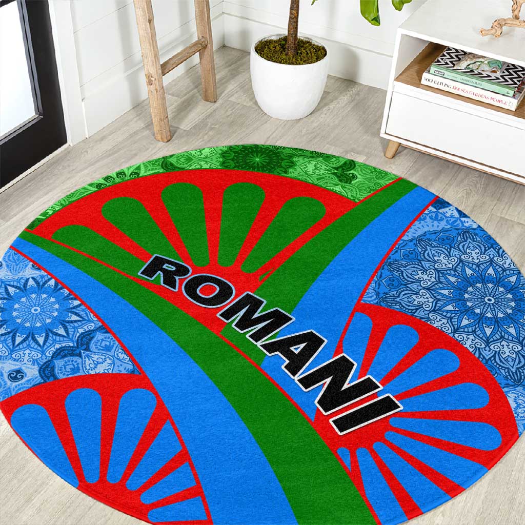 International Romani Day 2024 Round Carpet Gypsy Pattern Tribal LT01