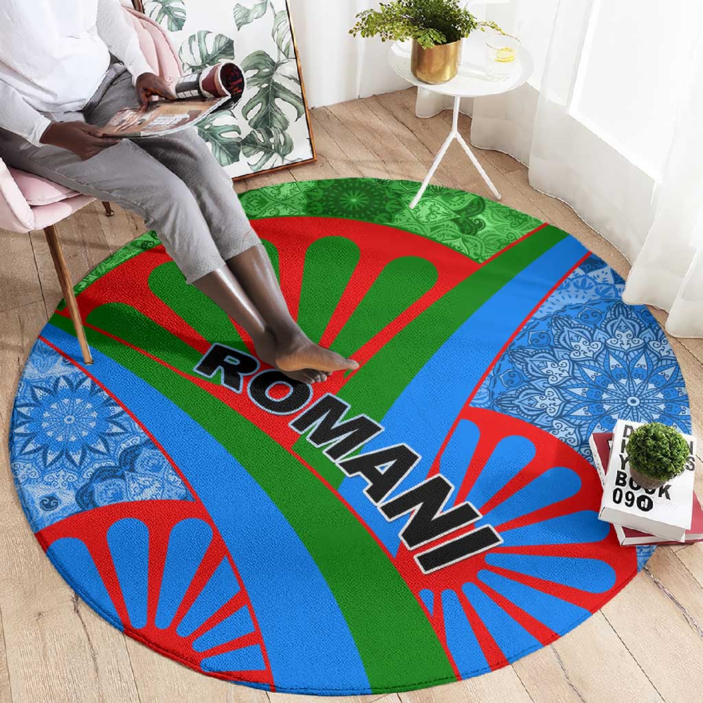 International Romani Day 2024 Round Carpet Gypsy Pattern Tribal LT01