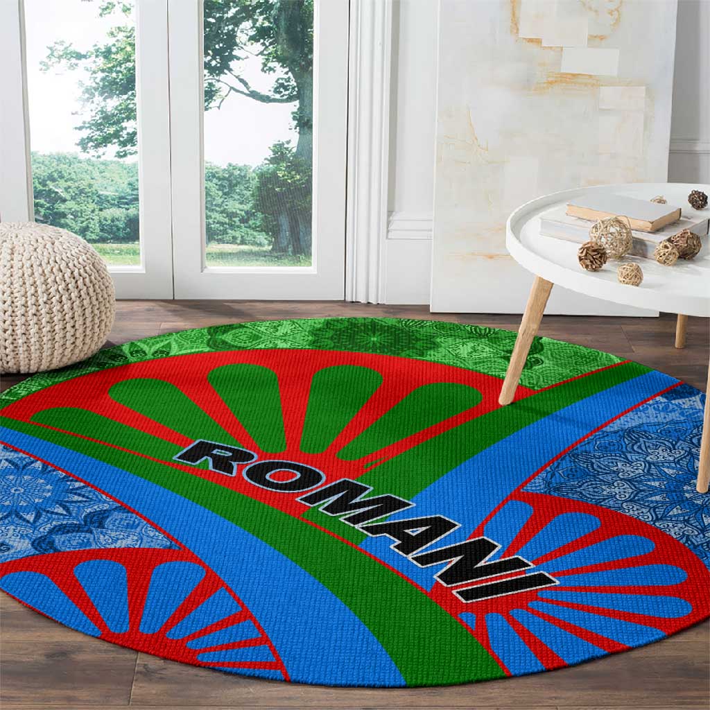 International Romani Day 2024 Round Carpet Gypsy Pattern Tribal LT01