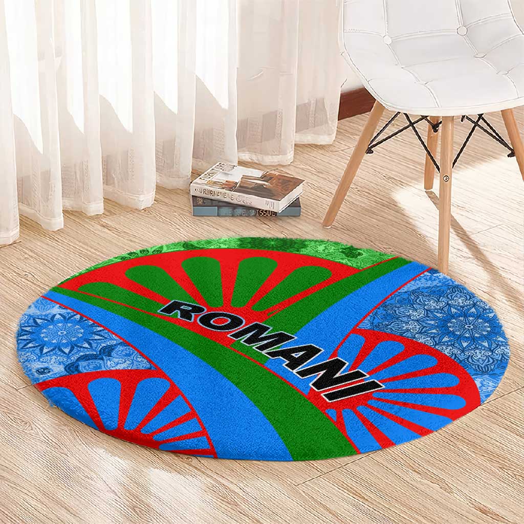 International Romani Day 2024 Round Carpet Gypsy Pattern Tribal LT01