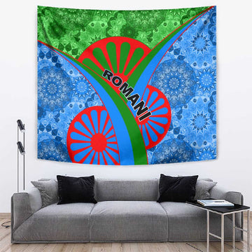 International Romani Day 2024 Tapestry Gypsy Pattern Tribal LT01