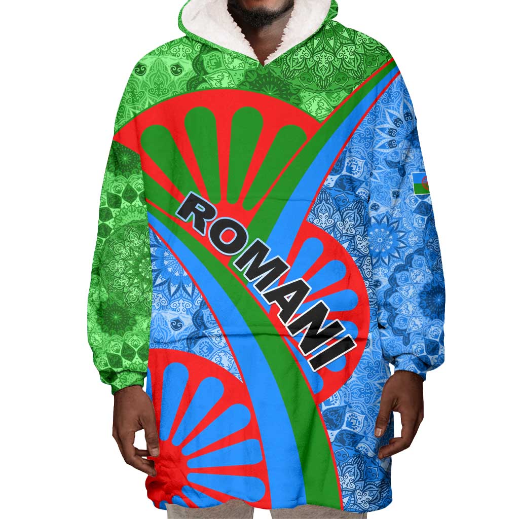 International Romani Day 2024 Wearable Blanket Hoodie Gypsy Pattern Tribal LT01