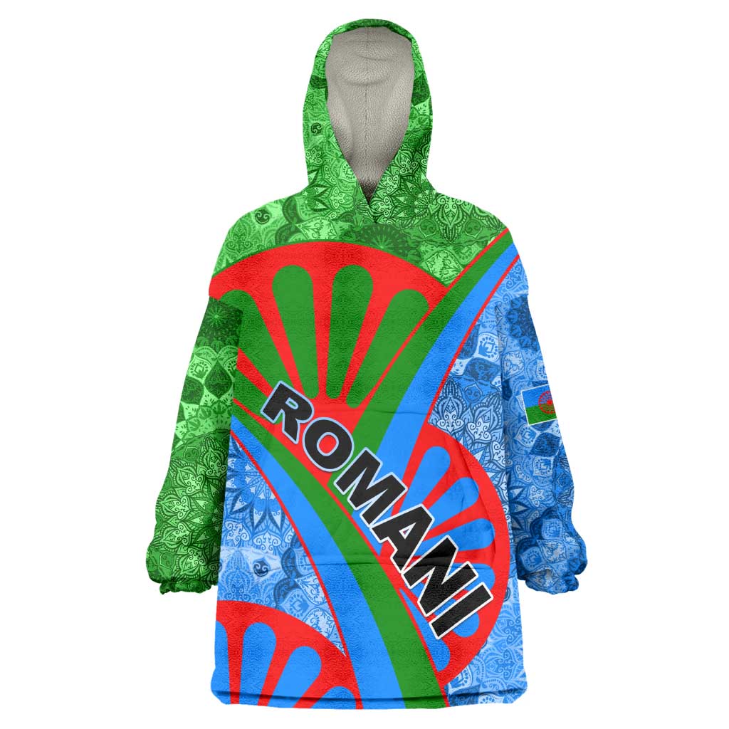 International Romani Day 2024 Wearable Blanket Hoodie Gypsy Pattern Tribal LT01