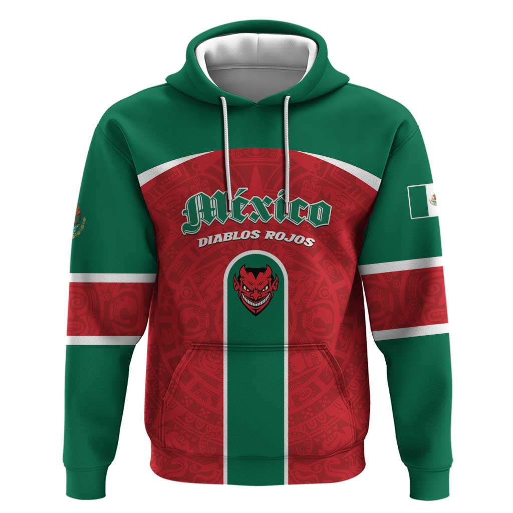 Custom Baseball Mexico Diablos Rojos Hoodie Red Devils Aztec Pattern LT01