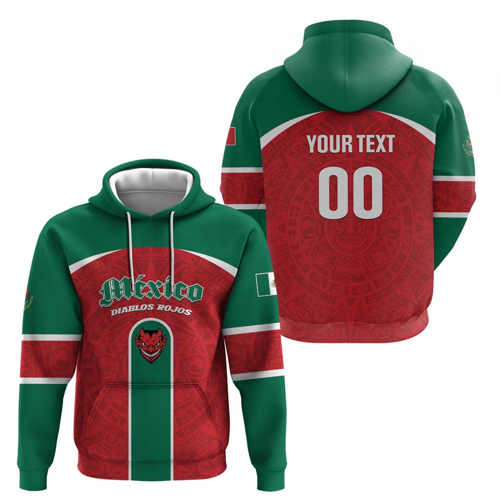 Custom Baseball Mexico Diablos Rojos Hoodie Red Devils Aztec Pattern LT01