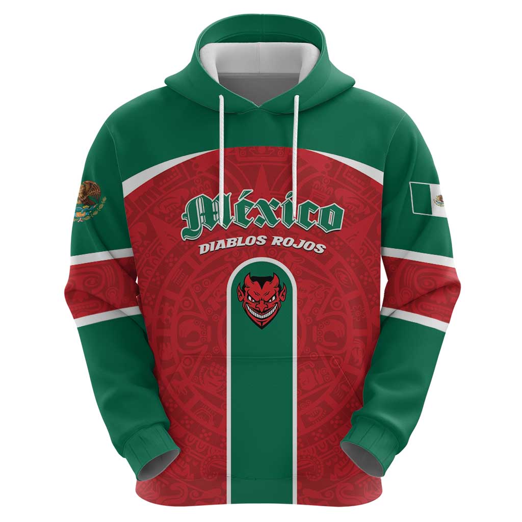 Custom Baseball Mexico Diablos Rojos Hoodie Red Devils Aztec Pattern LT01