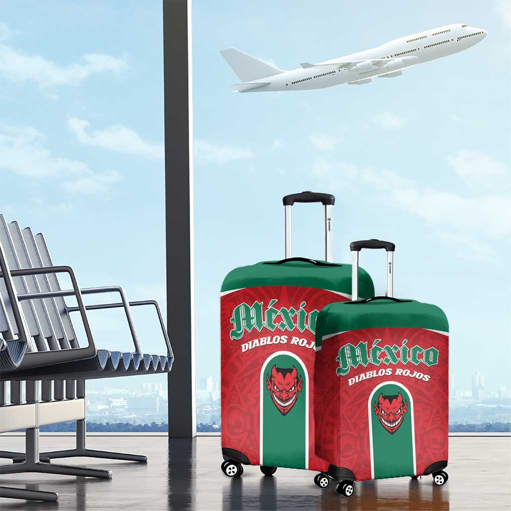 Baseball Mexico Diablos Rojos Luggage Cover Red Devils Aztec Pattern LT01