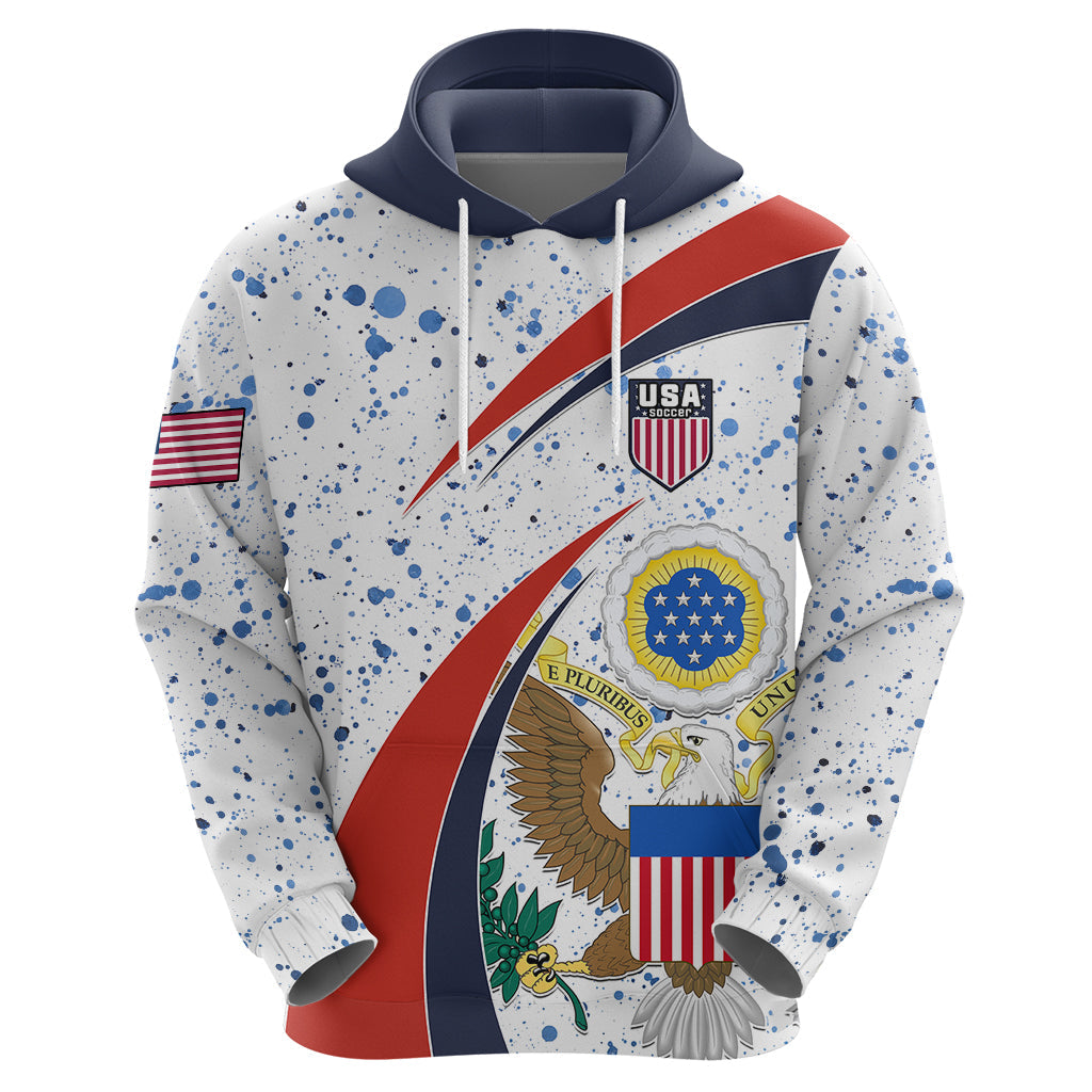 United States Soccer Hoodie USA Coat Of Arms Sporty Style LT01