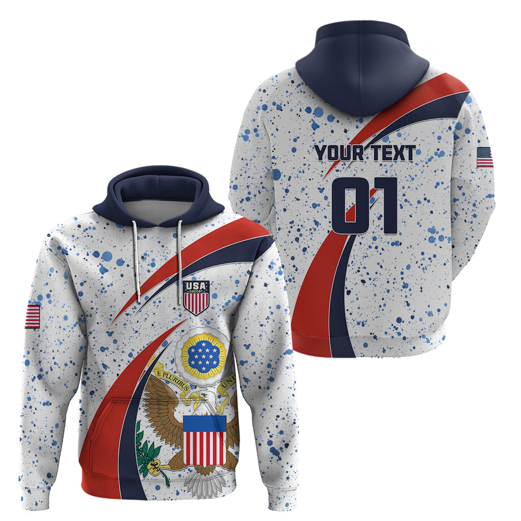 Personalised United States Soccer Hoodie USA Coat Of Arms Sporty Style LT01