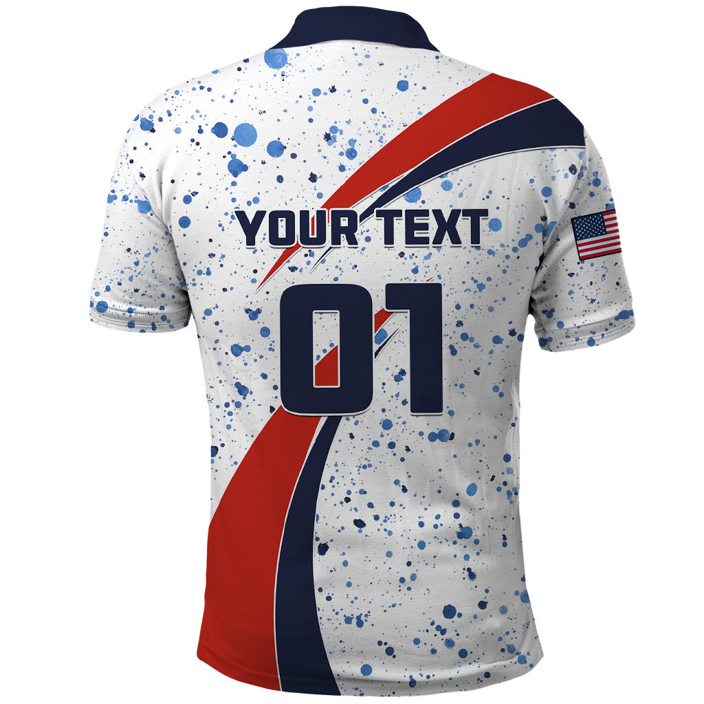 Personalised United States Soccer Polo Shirt USA Coat Of Arms Sporty Style LT01