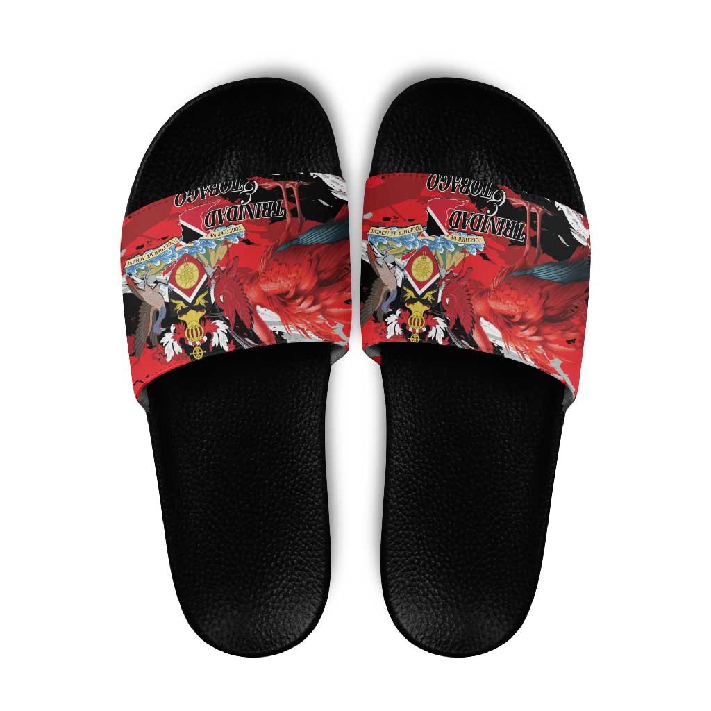 Trinidad And Tobago Scarlet Ibis Slide Sandals Special Stylized LT01