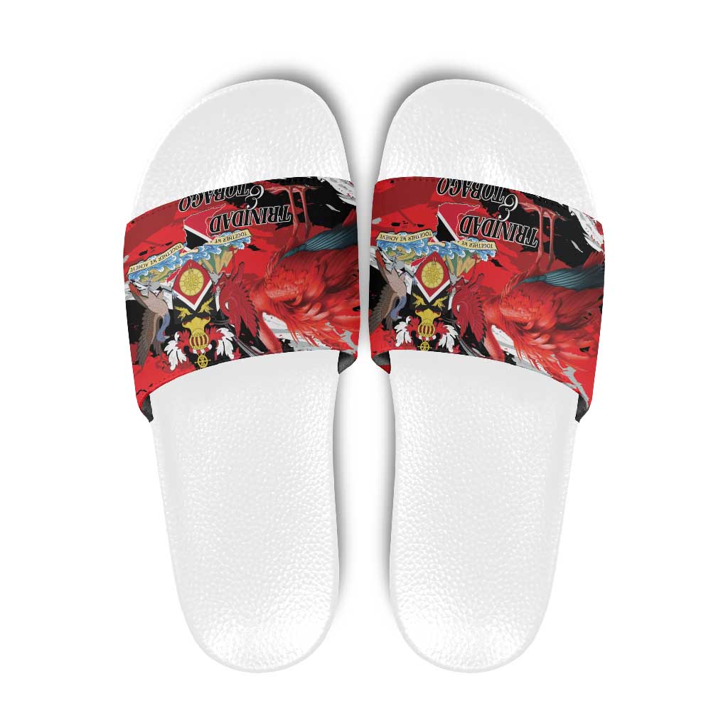Trinidad And Tobago Scarlet Ibis Slide Sandals Special Stylized LT01