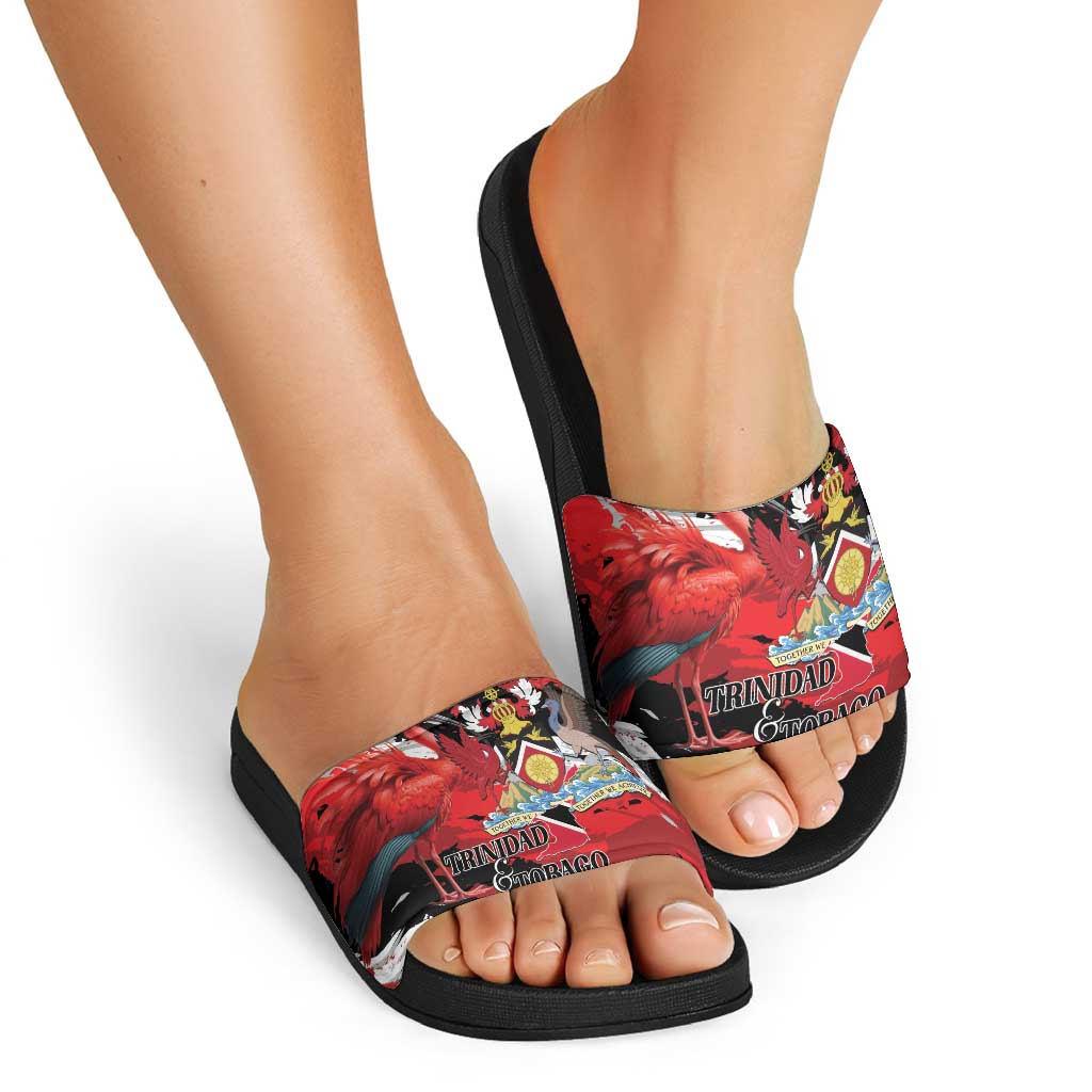 Trinidad And Tobago Scarlet Ibis Slide Sandals Special Stylized LT01