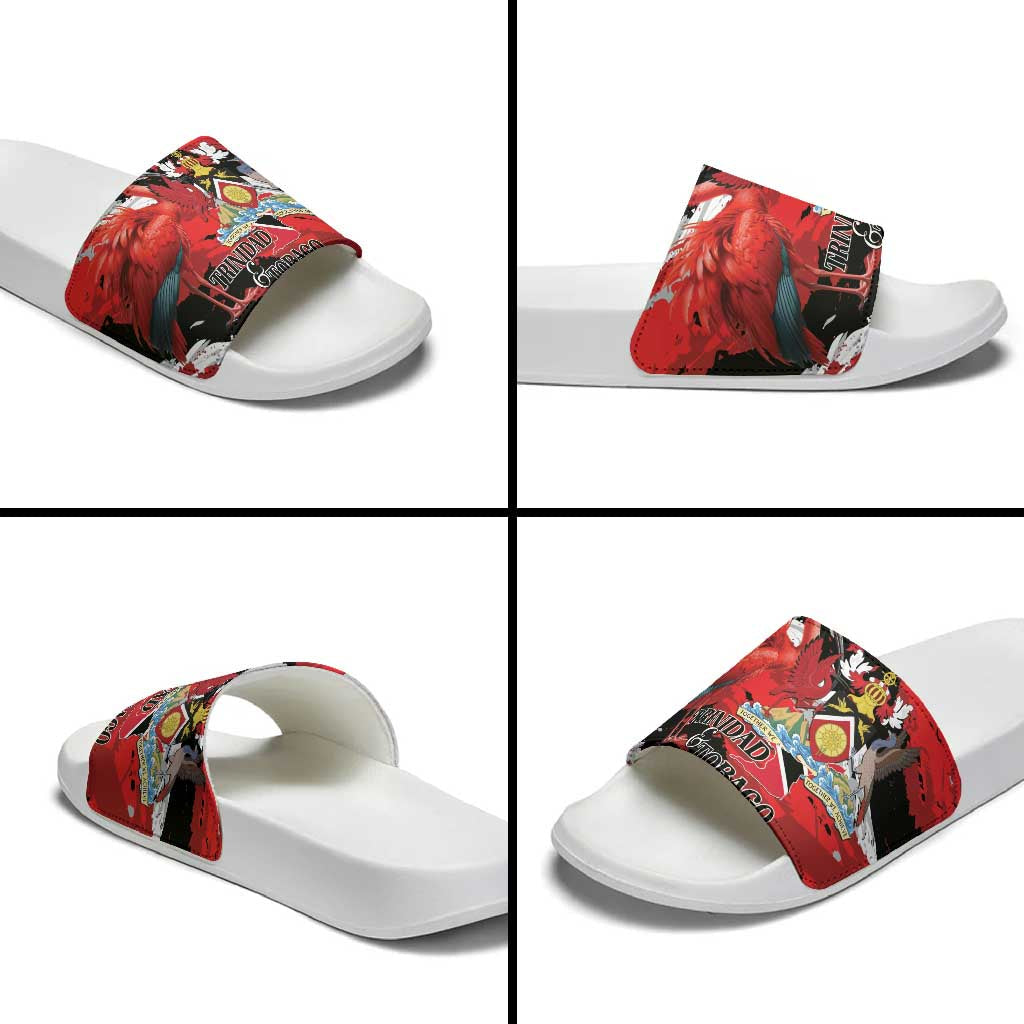 Trinidad And Tobago Scarlet Ibis Slide Sandals Special Stylized LT01