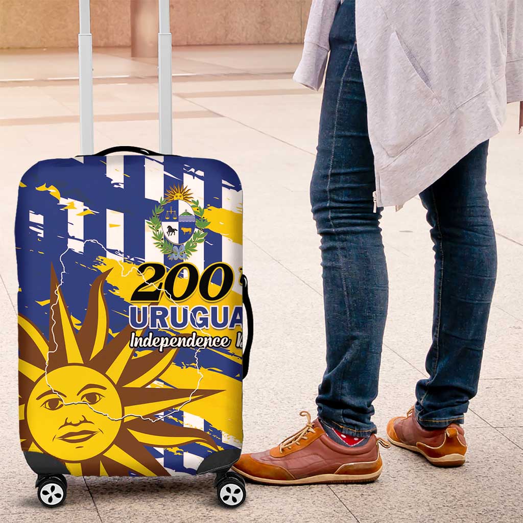 Uruguay 200th Independence Day Luggage Cover Sol de Mayo Grunge Stylized LT01
