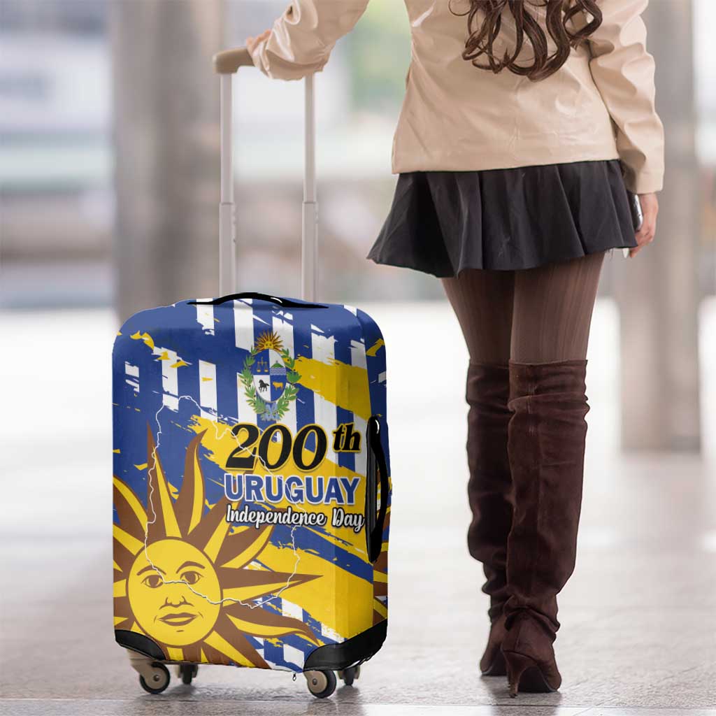 Uruguay 200th Independence Day Luggage Cover Sol de Mayo Grunge Stylized LT01
