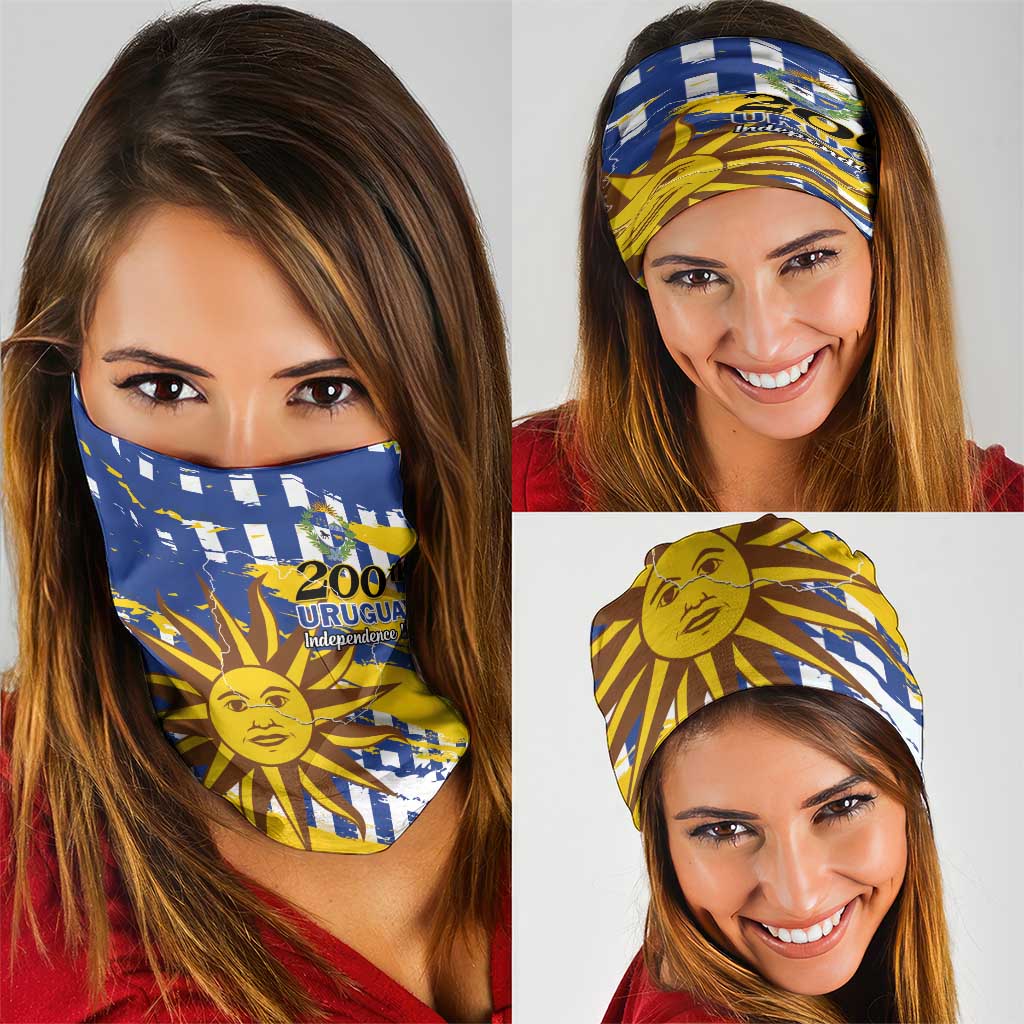 Uruguay 200th Independence Day Neck Gaiter Sol de Mayo Grunge Stylized LT01