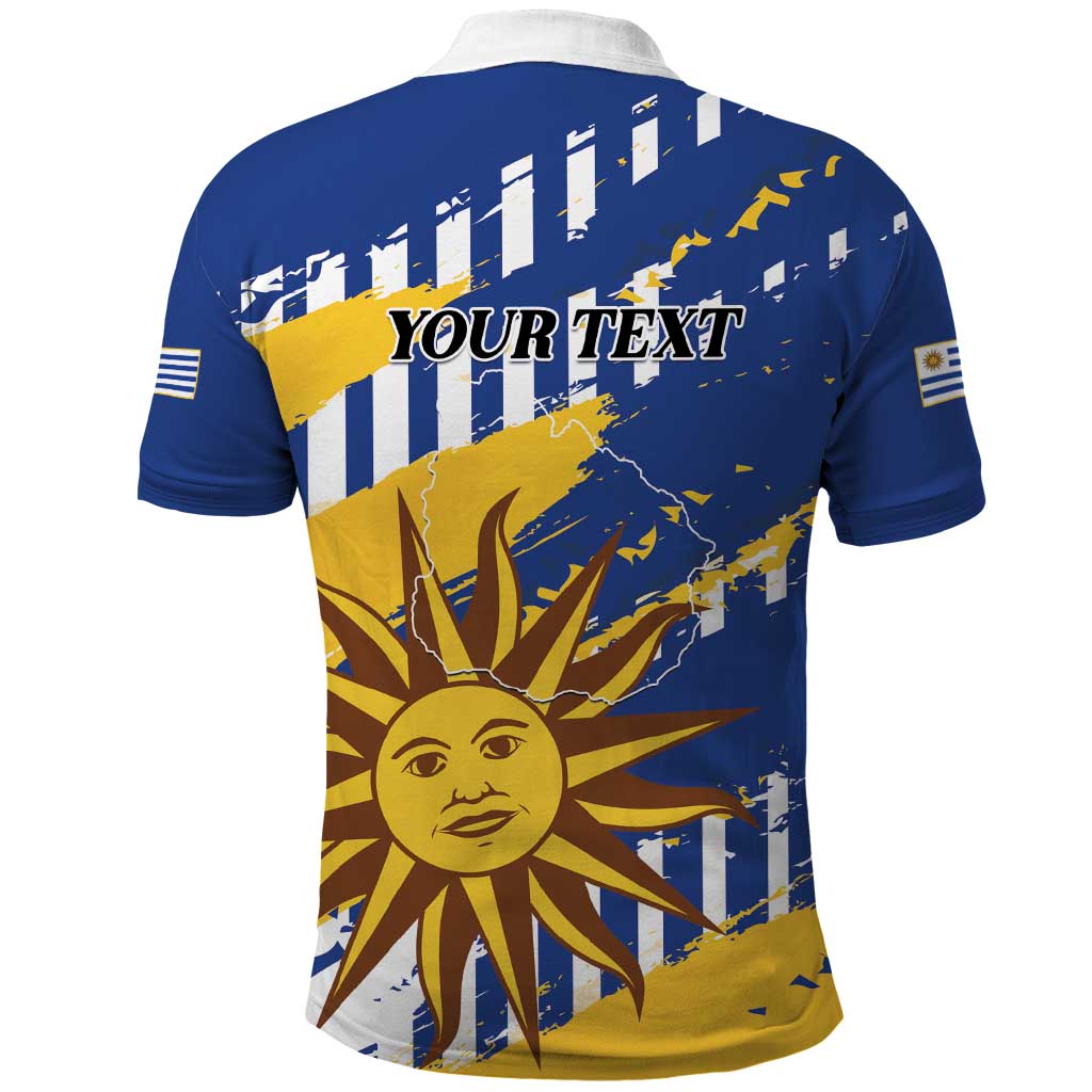 Personalized Uruguay 200th Independence Day Polo Shirt Sol de Mayo Grunge Stylized LT01