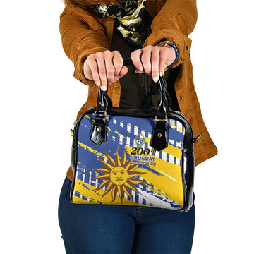 Uruguay 200th Independence Day Shoulder Handbag Sol de Mayo Grunge Stylized LT01