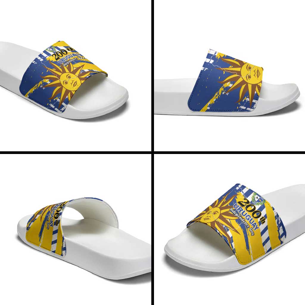 Uruguay 200th Independence Day Slide Sandals Sol de Mayo Grunge Stylized LT01