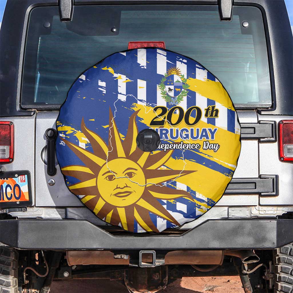 Uruguay 200th Independence Day Spare Tire Cover Sol de Mayo Grunge Stylized LT01