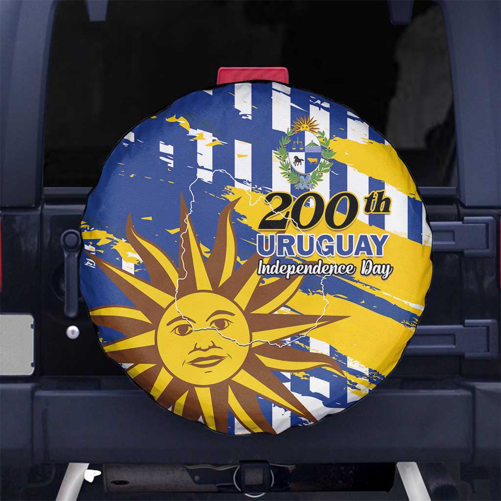 Uruguay 200th Independence Day Spare Tire Cover Sol de Mayo Grunge Stylized LT01
