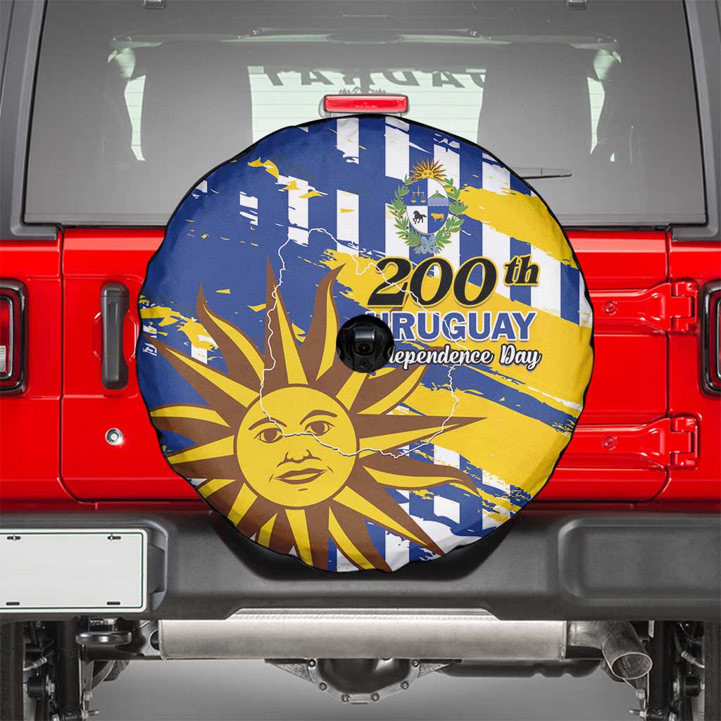 Uruguay 200th Independence Day Spare Tire Cover Sol de Mayo Grunge Stylized LT01