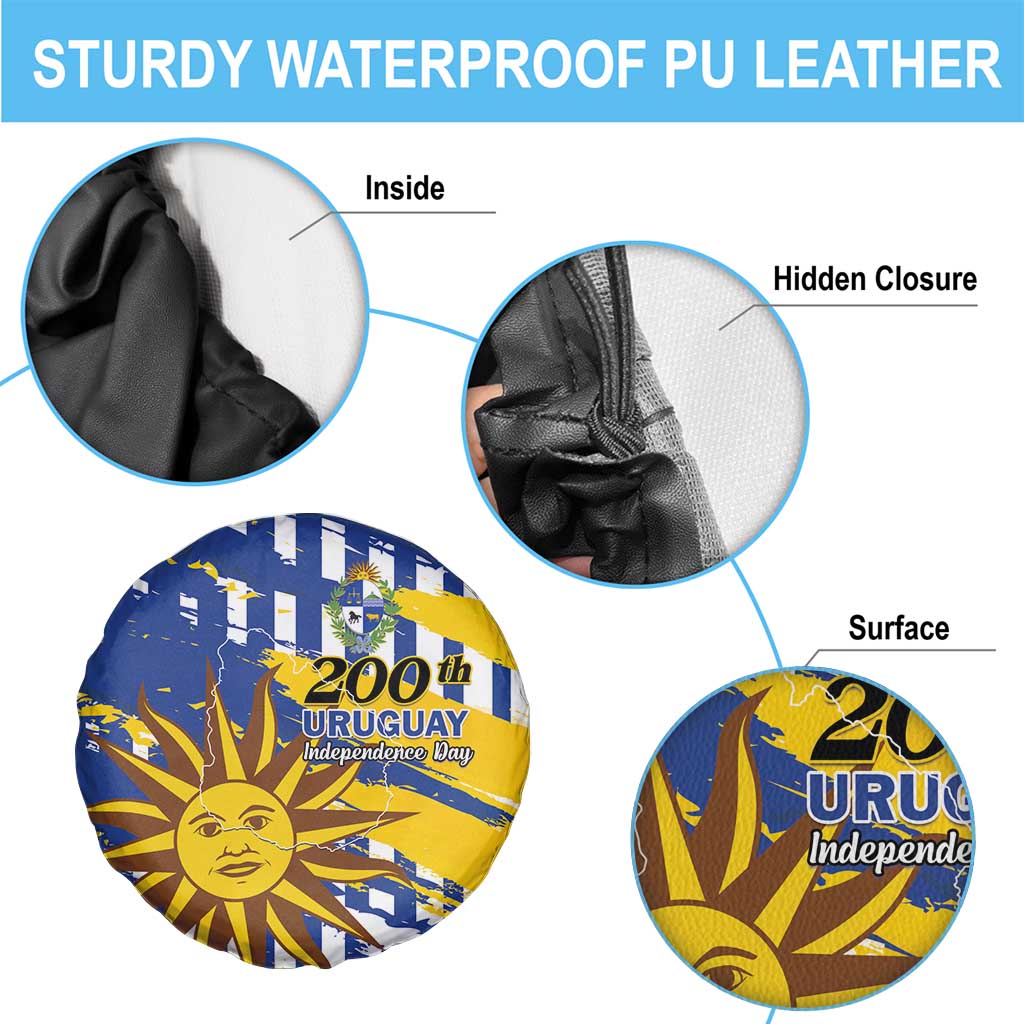 Uruguay 200th Independence Day Spare Tire Cover Sol de Mayo Grunge Stylized LT01
