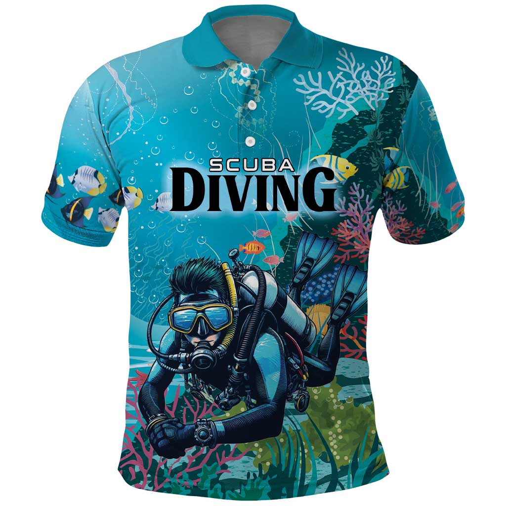 Personalized Scuba Diving Polo Shirt Explore The Depths Discover Yourself LT01