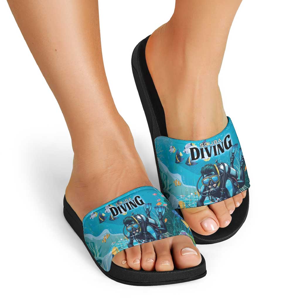 Scuba Diving Slide Sandals Explore The Depths Discover Yourself LT01