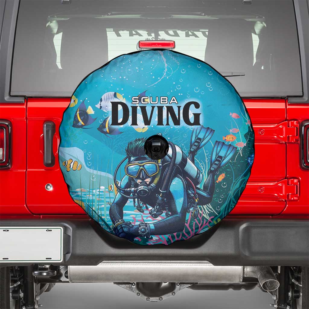 Scuba Diving Spare Tire Cover Explore The Depths Discover Yourself LT01