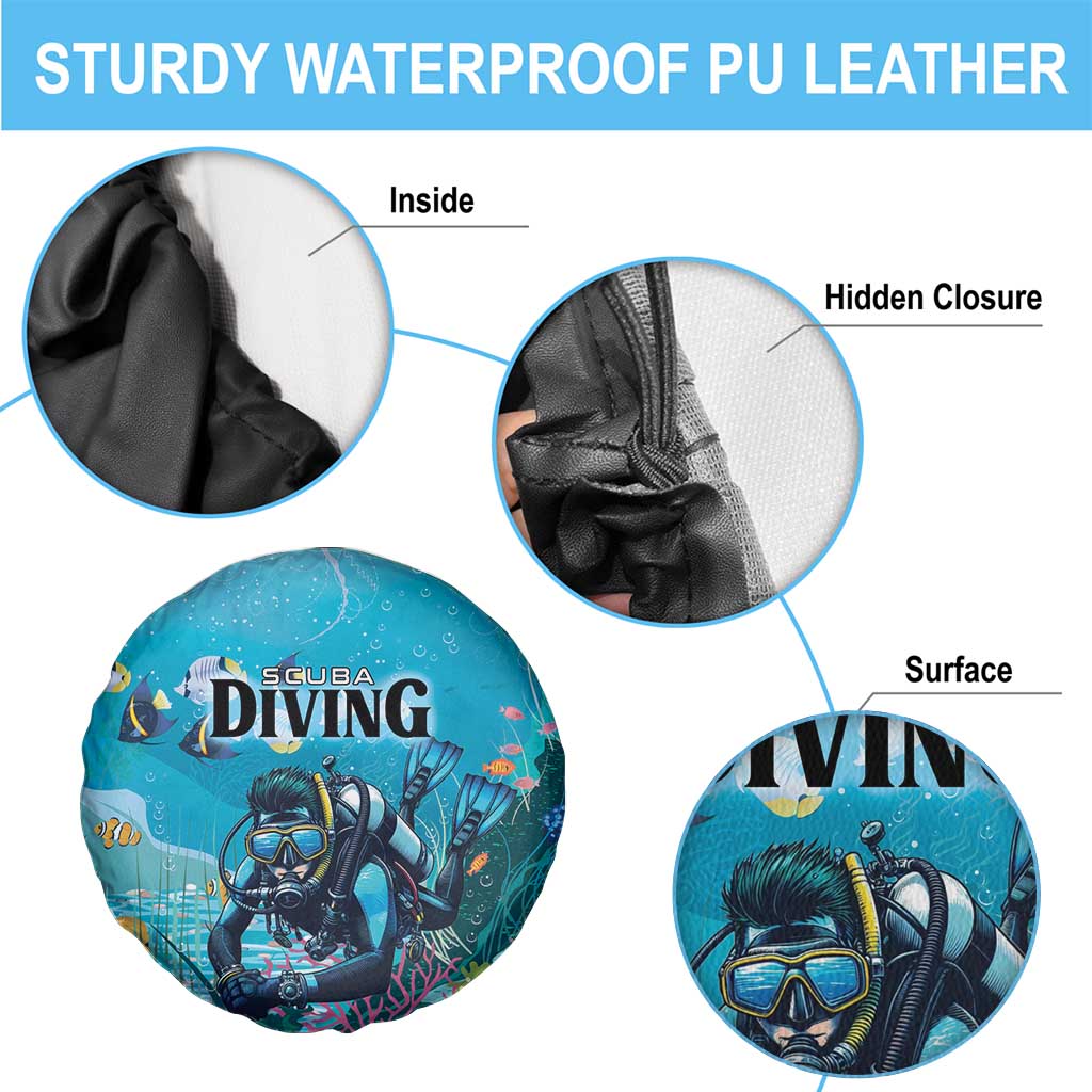 Scuba Diving Spare Tire Cover Explore The Depths Discover Yourself LT01