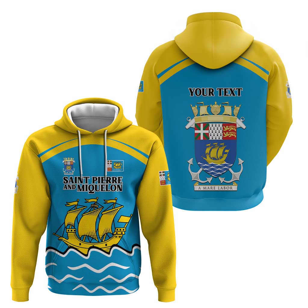 Personalized Saint Pierre and Miquelon Hoodie A Mare Labor LT01