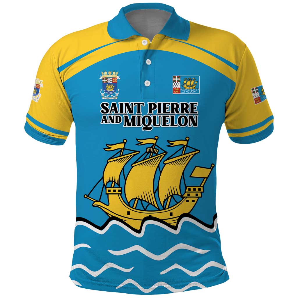 Personalized Saint Pierre and Miquelon Polo Shirt A Mare Labor LT01