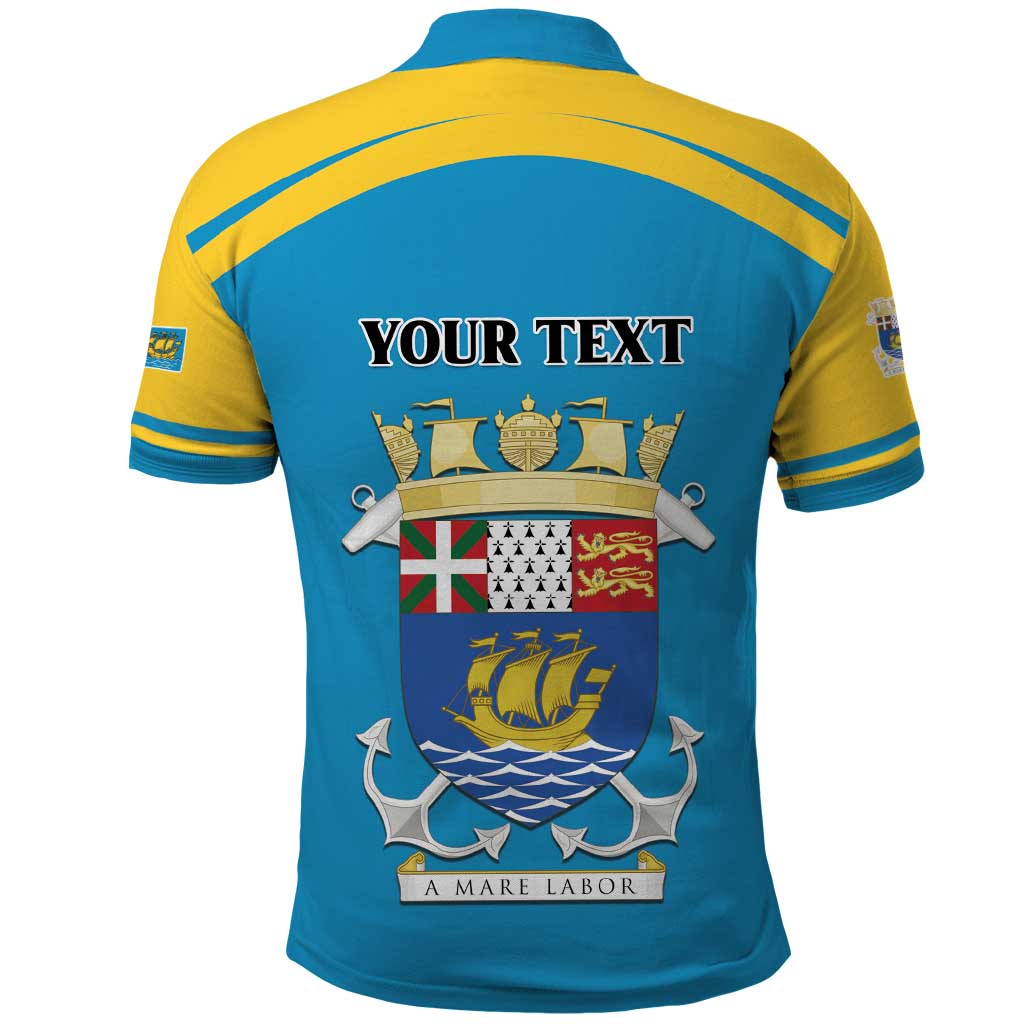 Personalized Saint Pierre and Miquelon Polo Shirt A Mare Labor LT01