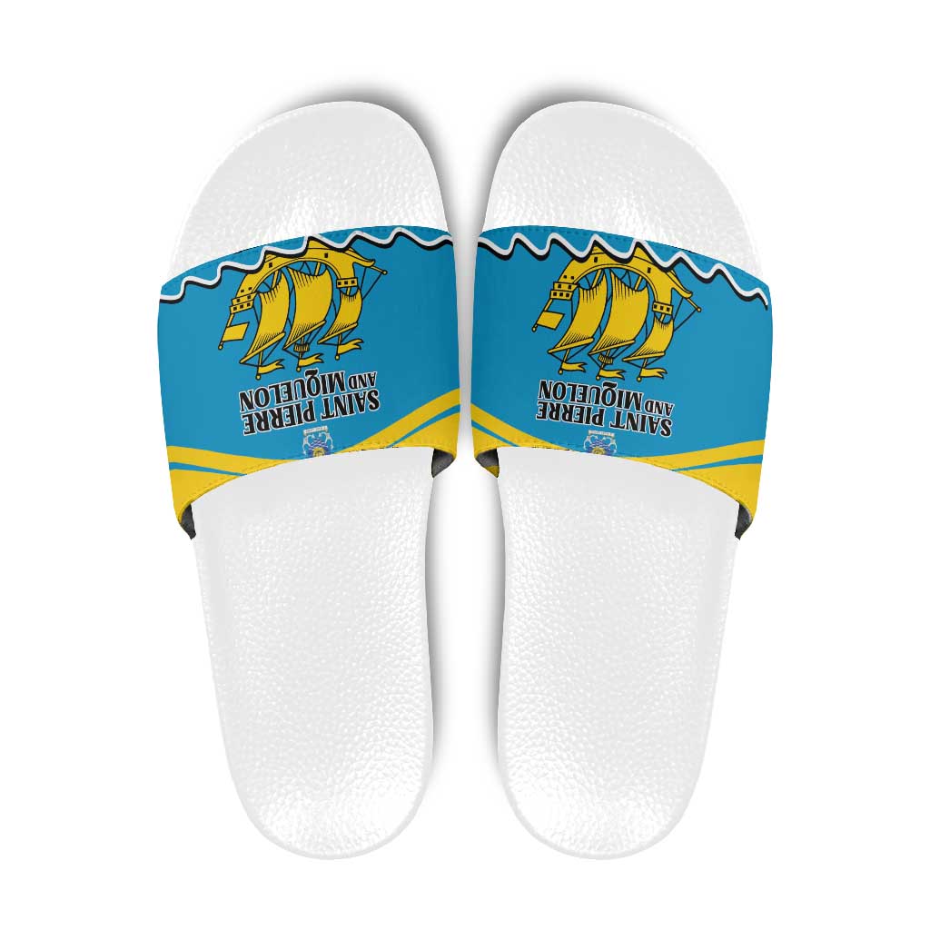 Saint Pierre and Miquelon Slide Sandals A Mare Labor LT01