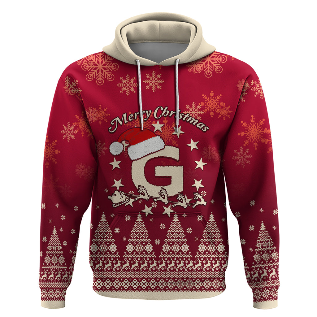 Georgia Christmas Hoodie Santa Riding Reindeer Xmas Pattern LT01