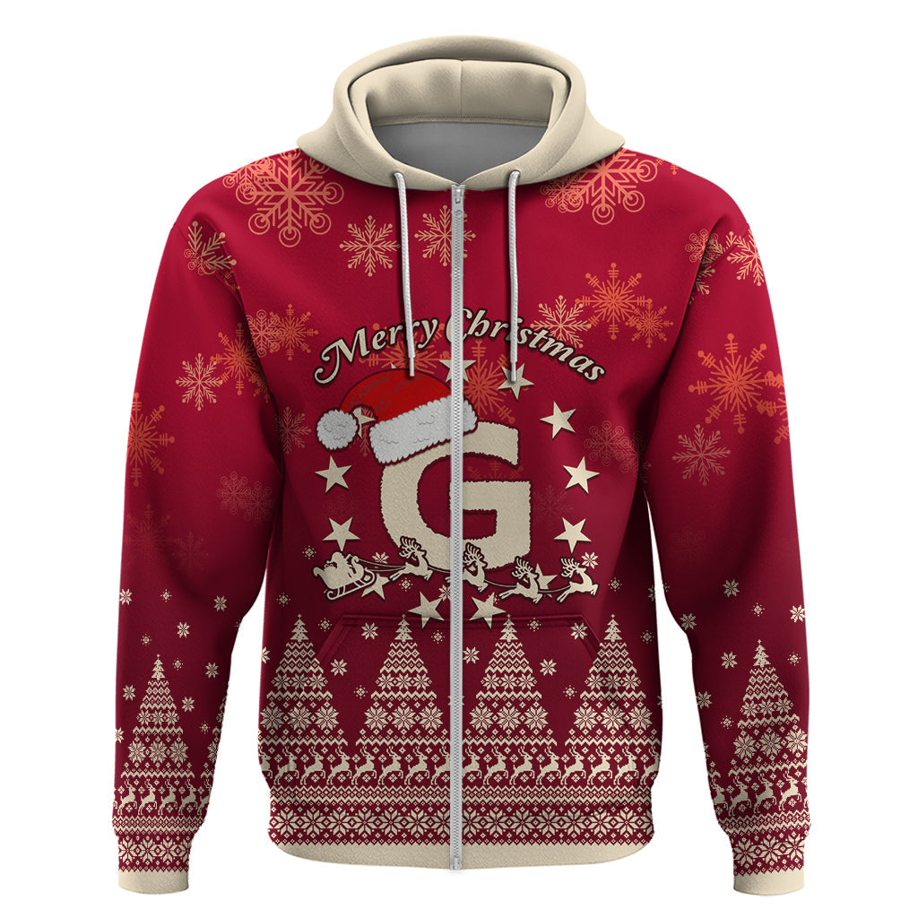 Georgia Christmas Hoodie Santa Riding Reindeer Xmas Pattern LT01