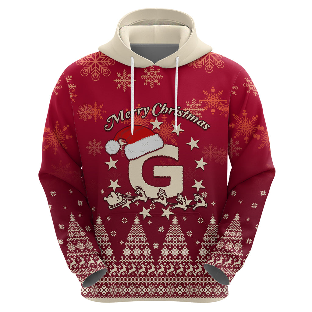 Georgia Christmas Hoodie Santa Riding Reindeer Xmas Pattern LT01