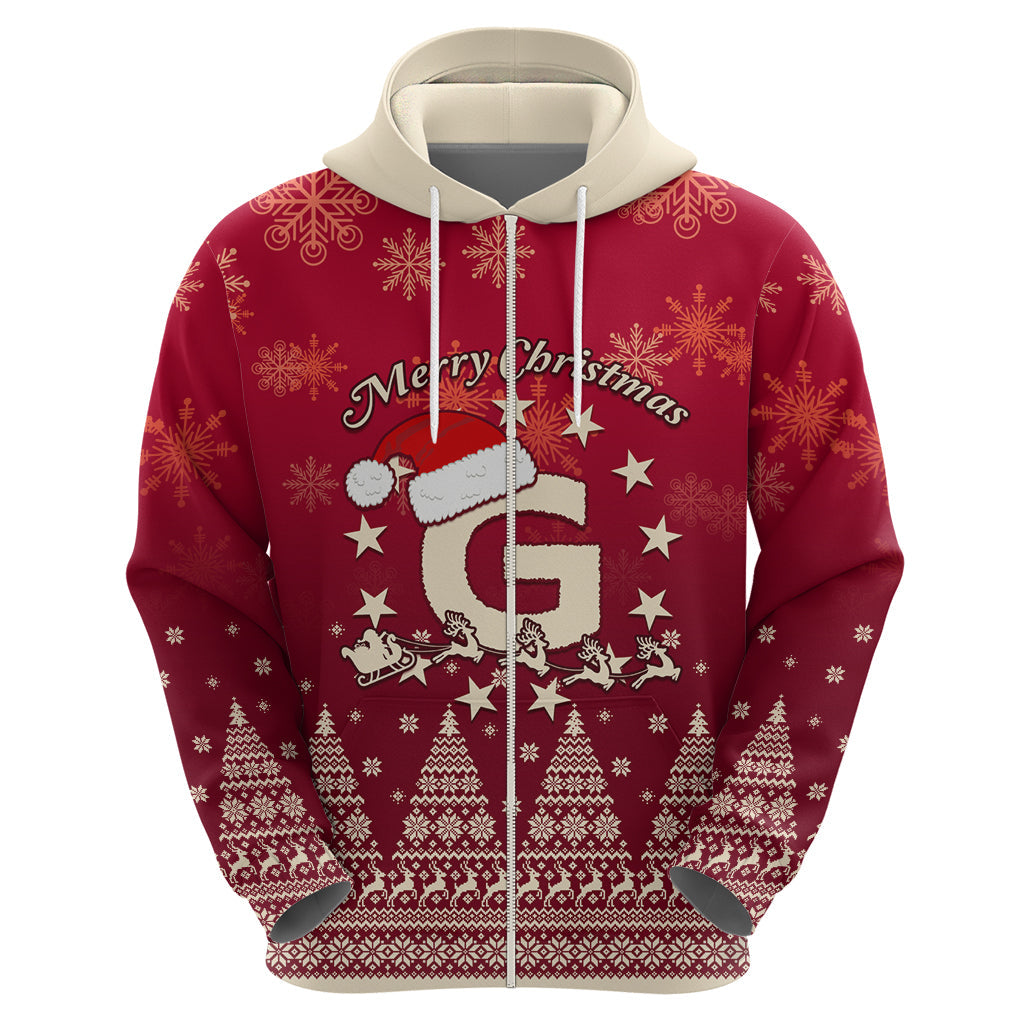 Georgia Christmas Hoodie Santa Riding Reindeer Xmas Pattern LT01