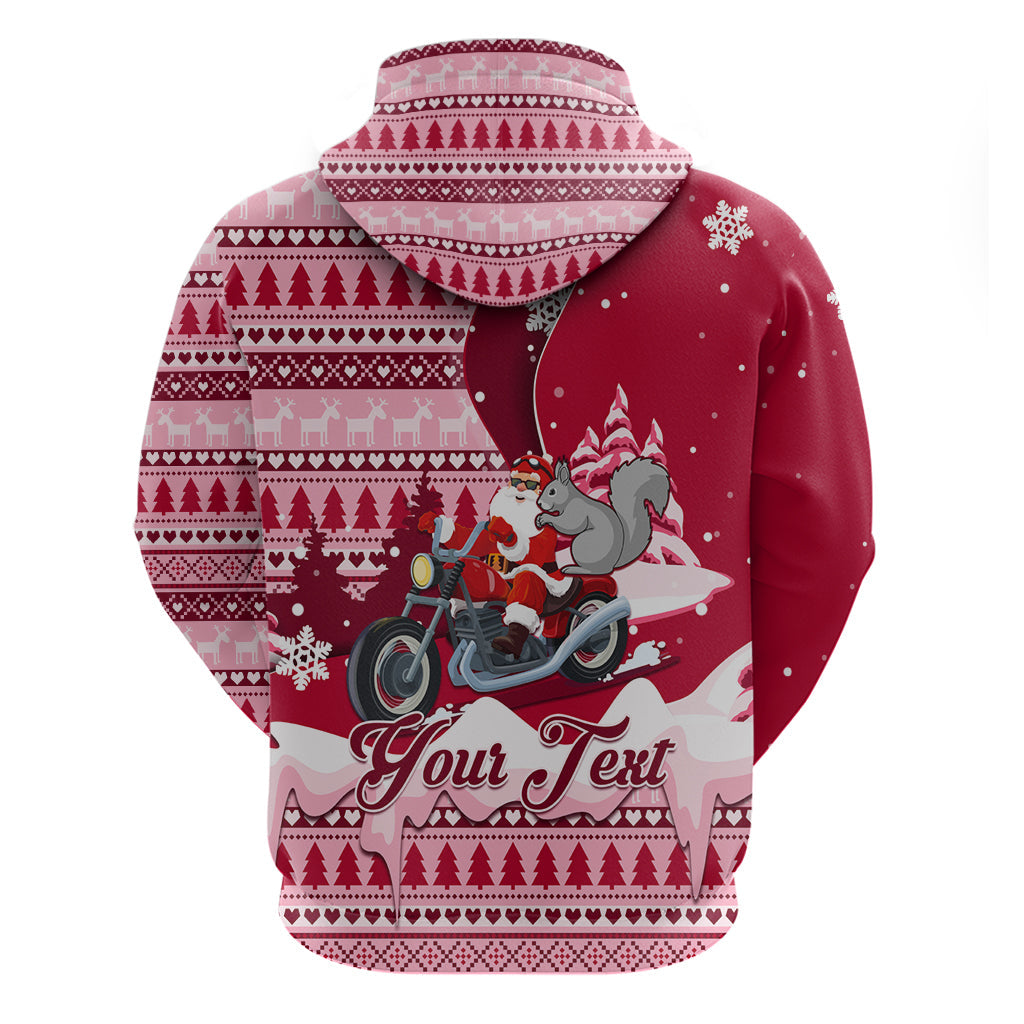 Georgia Christmas Hoodie Santa Claus Riding Motorcycle With Gray Squirrel LT01